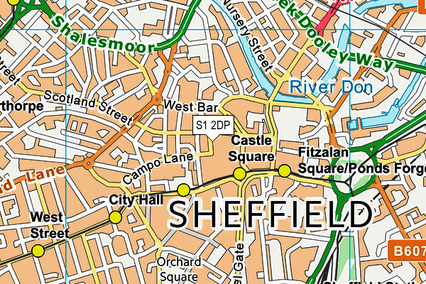 S1 2DP map - OS VectorMap District (Ordnance Survey)