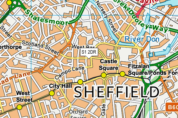 S1 2DR map - OS VectorMap District (Ordnance Survey)