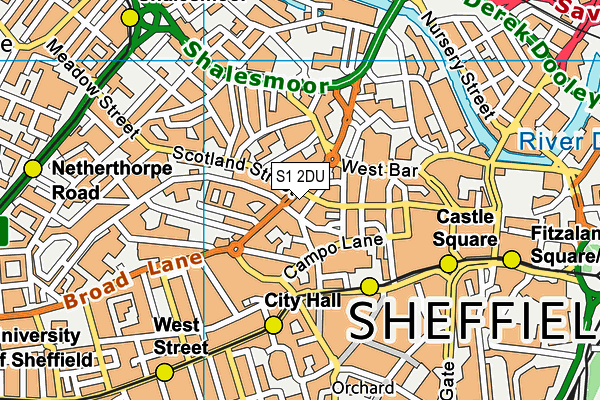 S1 2DU map - OS VectorMap District (Ordnance Survey)