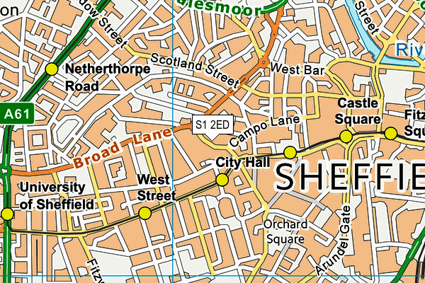 S1 2ED map - OS VectorMap District (Ordnance Survey)