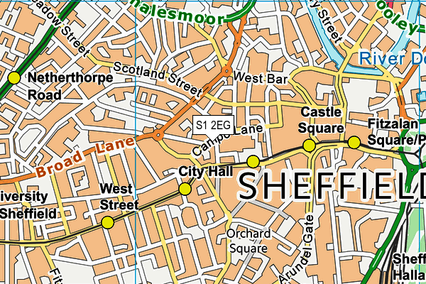 S1 2EG map - OS VectorMap District (Ordnance Survey)