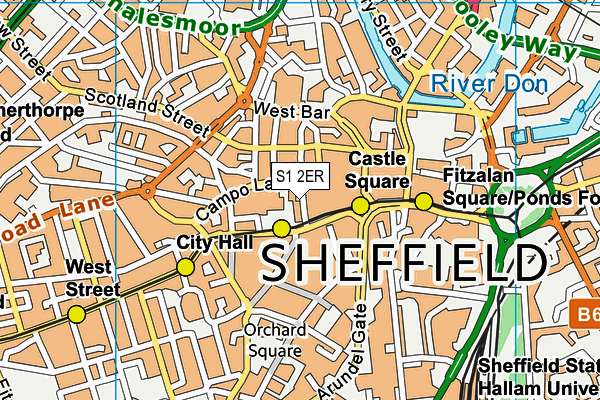 S1 2ER map - OS VectorMap District (Ordnance Survey)