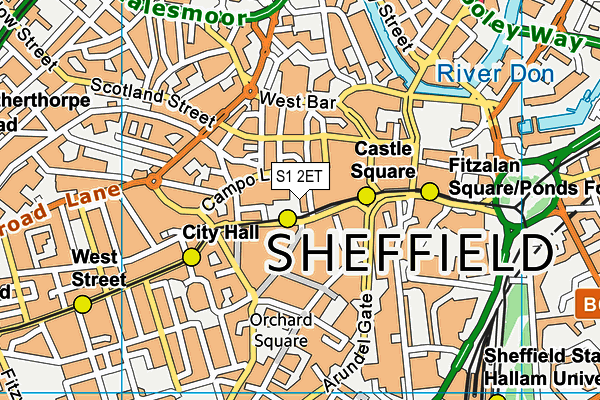 S1 2ET map - OS VectorMap District (Ordnance Survey)