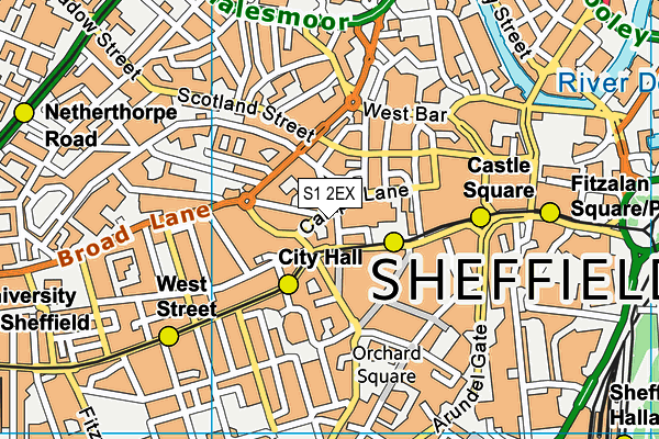 S1 2EX map - OS VectorMap District (Ordnance Survey)