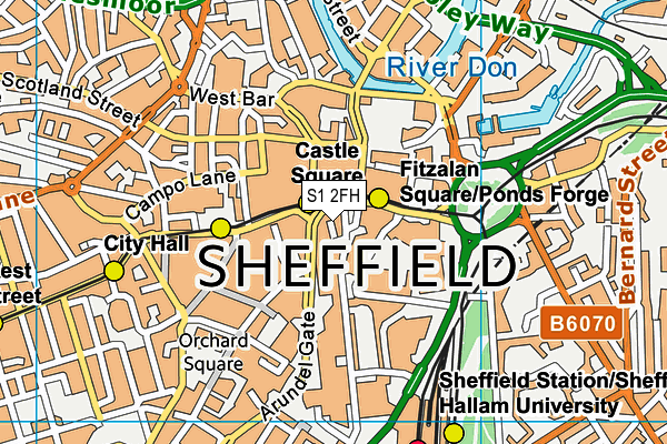 S1 2FH map - OS VectorMap District (Ordnance Survey)