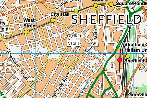 S1 2FJ map - OS VectorMap District (Ordnance Survey)