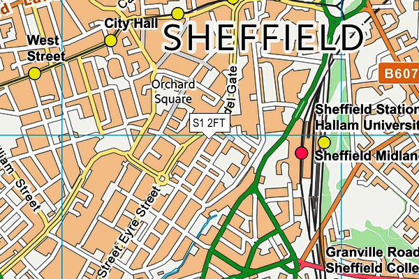 S1 2FT map - OS VectorMap District (Ordnance Survey)