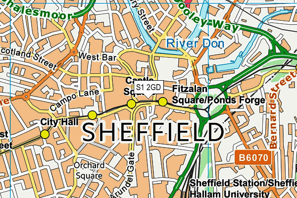 S1 2GD map - OS VectorMap District (Ordnance Survey)