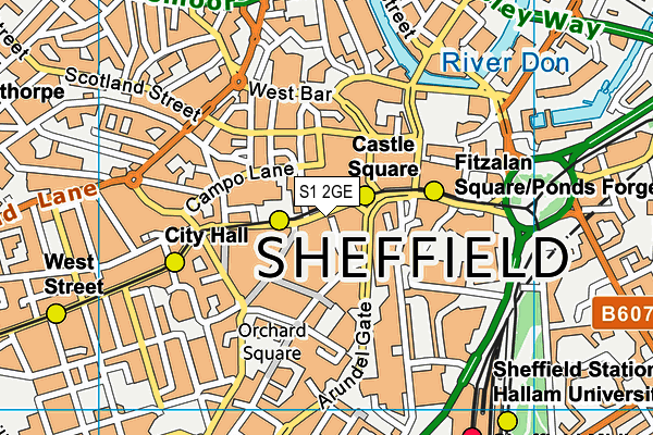 S1 2GE map - OS VectorMap District (Ordnance Survey)