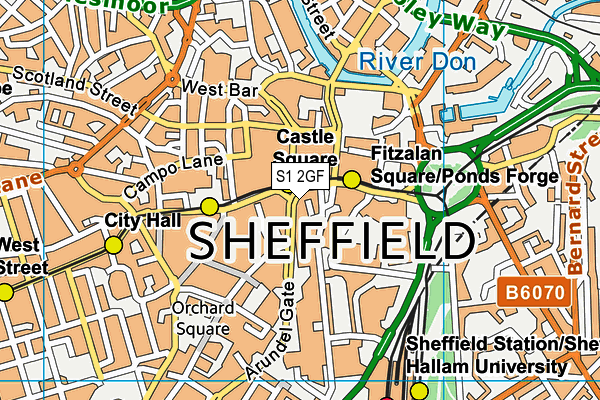 S1 2GF map - OS VectorMap District (Ordnance Survey)