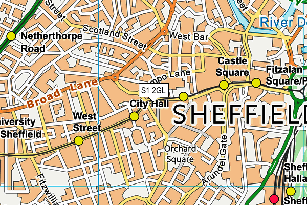 S1 2GL map - OS VectorMap District (Ordnance Survey)