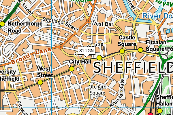 S1 2GN map - OS VectorMap District (Ordnance Survey)