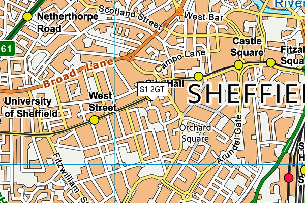 S1 2GT map - OS VectorMap District (Ordnance Survey)