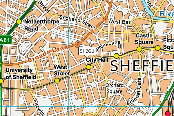 S1 2GU map - OS VectorMap District (Ordnance Survey)