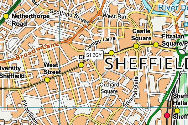 S1 2GY map - OS VectorMap District (Ordnance Survey)