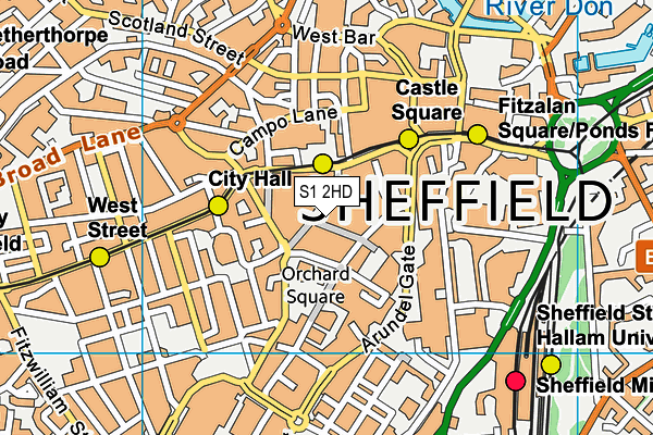 S1 2HD map - OS VectorMap District (Ordnance Survey)