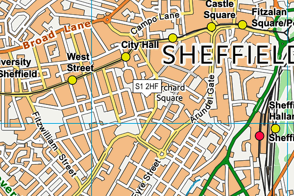 S1 2HF map - OS VectorMap District (Ordnance Survey)