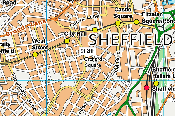 S1 2HH map - OS VectorMap District (Ordnance Survey)