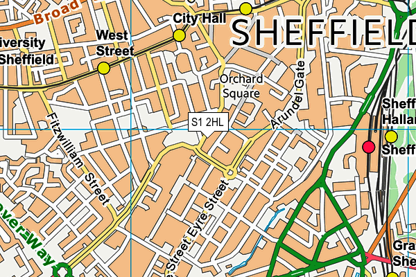 S1 2HL map - OS VectorMap District (Ordnance Survey)