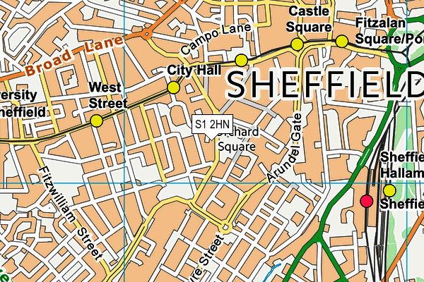 S1 2HN map - OS VectorMap District (Ordnance Survey)