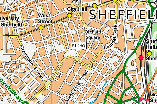 S1 2HQ map - OS VectorMap District (Ordnance Survey)