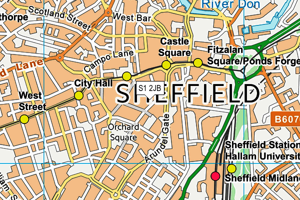 S1 2JB map - OS VectorMap District (Ordnance Survey)