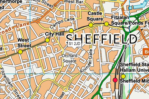 S1 2JD map - OS VectorMap District (Ordnance Survey)