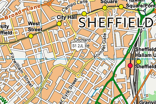 S1 2JL map - OS VectorMap District (Ordnance Survey)