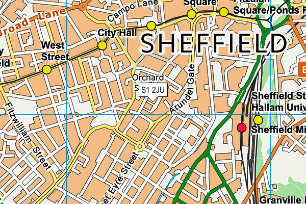 S1 2JU map - OS VectorMap District (Ordnance Survey)