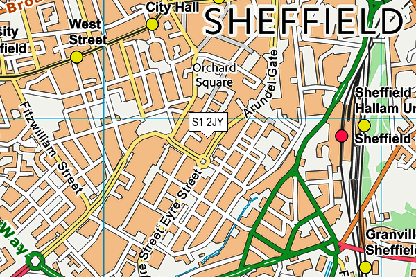 S1 2JY map - OS VectorMap District (Ordnance Survey)