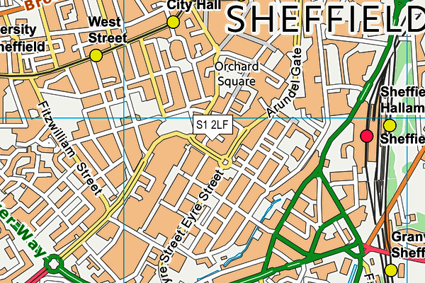 S1 2LF map - OS VectorMap District (Ordnance Survey)