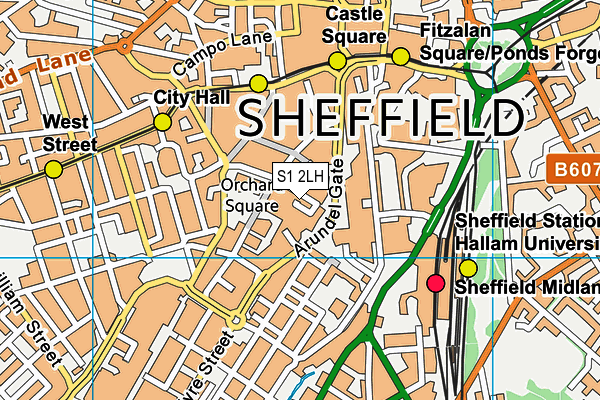 Fitness Club Central map (S1 2LH) - OS VectorMap District (Ordnance Survey)