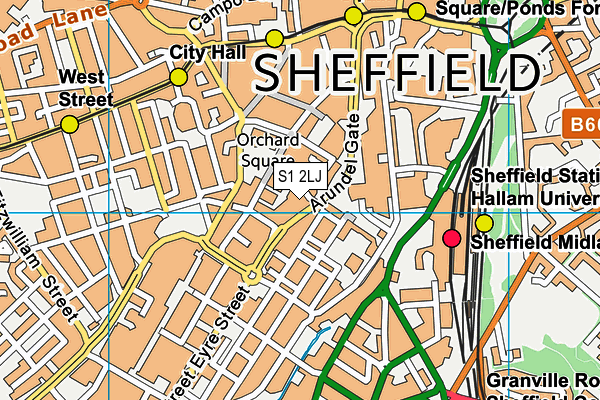 S1 2LJ map - OS VectorMap District (Ordnance Survey)