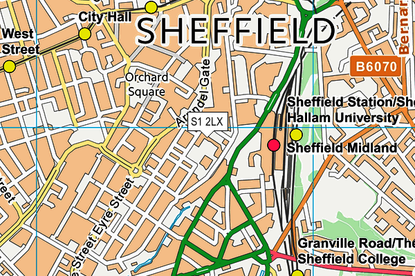 S1 2LX map - OS VectorMap District (Ordnance Survey)