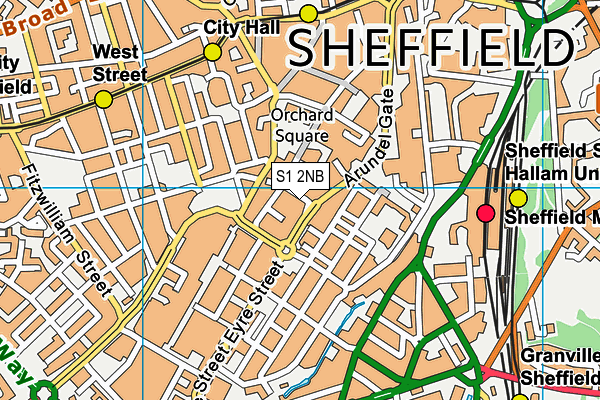 S1 2NB map - OS VectorMap District (Ordnance Survey)