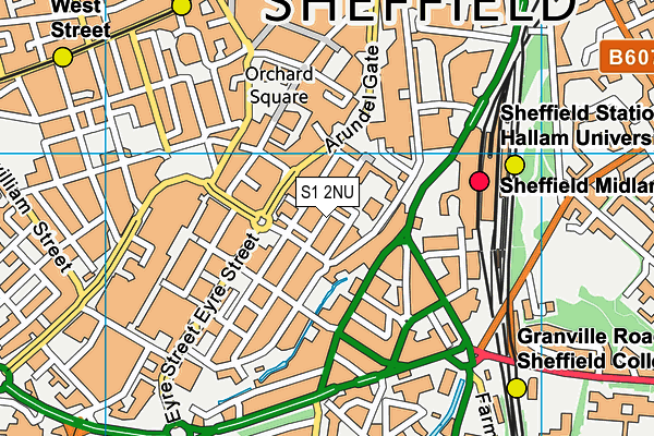 S1 2NU map - OS VectorMap District (Ordnance Survey)