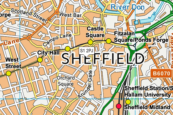 S1 2PJ map - OS VectorMap District (Ordnance Survey)