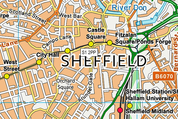 S1 2PP map - OS VectorMap District (Ordnance Survey)