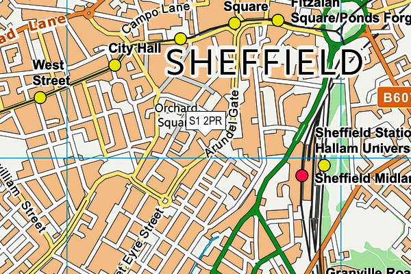 S1 2PR map - OS VectorMap District (Ordnance Survey)