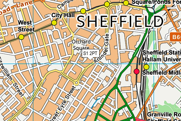 S1 2PT map - OS VectorMap District (Ordnance Survey)