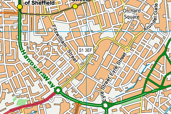 S1 3EF map - OS VectorMap District (Ordnance Survey)