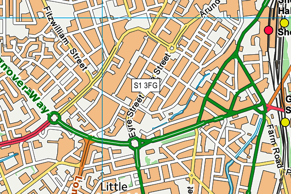 S1 3FG map - OS VectorMap District (Ordnance Survey)