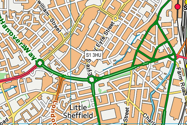 S1 3HU map - OS VectorMap District (Ordnance Survey)