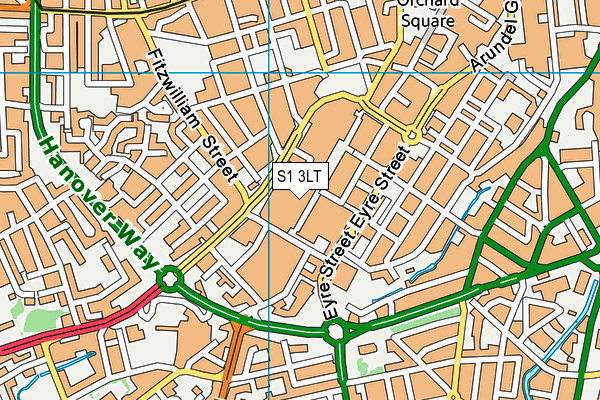 S1 3LT map - OS VectorMap District (Ordnance Survey)