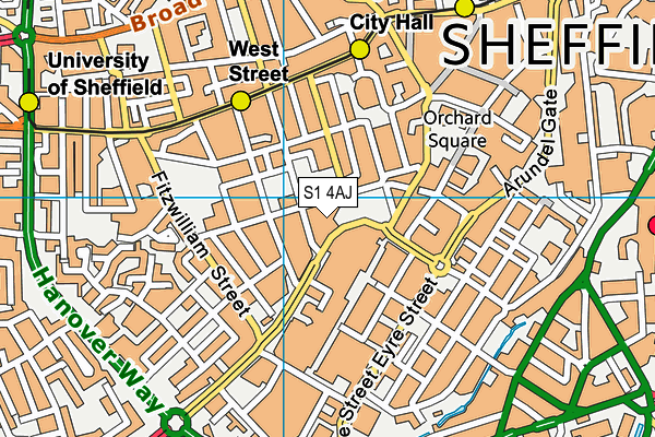 S1 4AJ map - OS VectorMap District (Ordnance Survey)