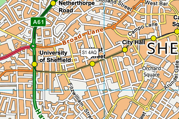 S1 4AQ map - OS VectorMap District (Ordnance Survey)