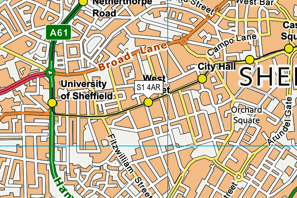 S1 4AR map - OS VectorMap District (Ordnance Survey)