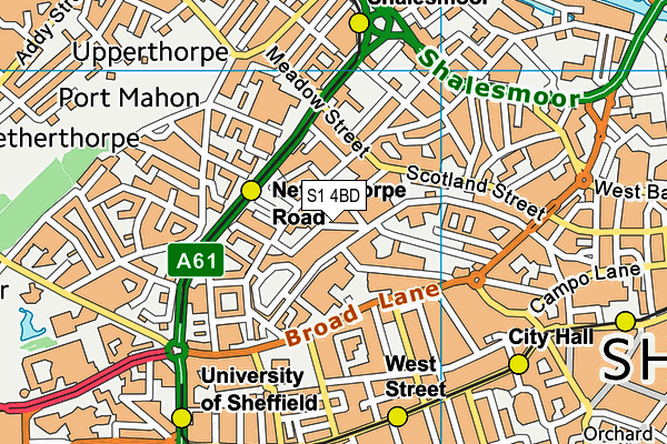 S1 4BD map - OS VectorMap District (Ordnance Survey)