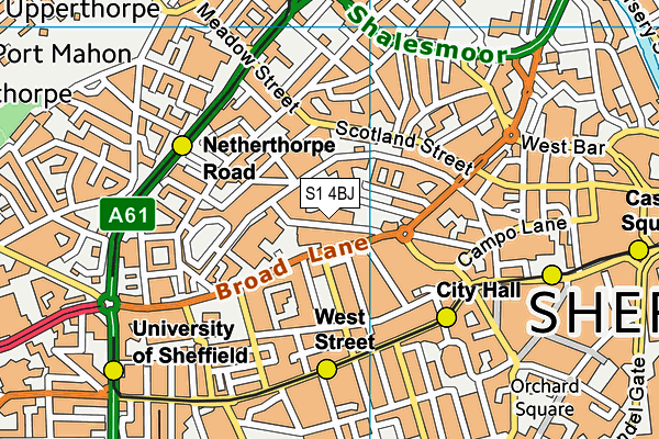 S1 4BJ map - OS VectorMap District (Ordnance Survey)