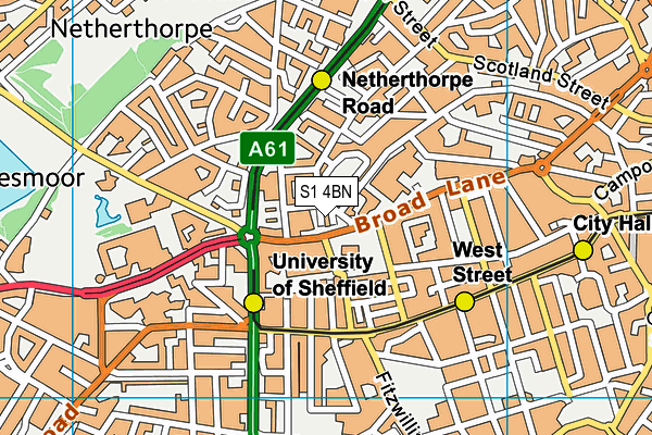 S1 4BN map - OS VectorMap District (Ordnance Survey)